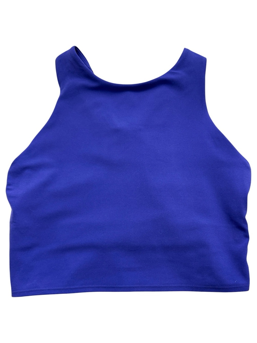 Athleta High Neck Crop Top with Built-in Sports Bra in Noble Blue | Size S - Picture 3 of 4